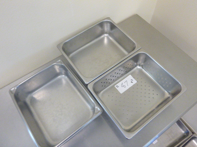 lot 87 image: 3 Half Size Steam Table Pans