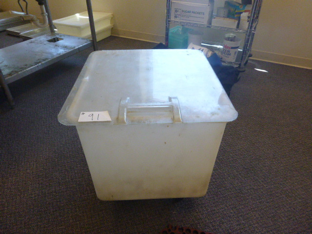 lot 91 image: Ingredient Bin on Casters with Lid
