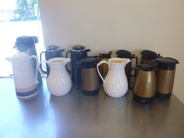 lot 111 image: 9 Coffee Pots and Air Pot