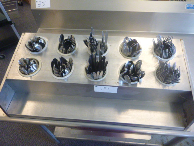 lot 121 image: Silverware with Silverware Dispenser Rack