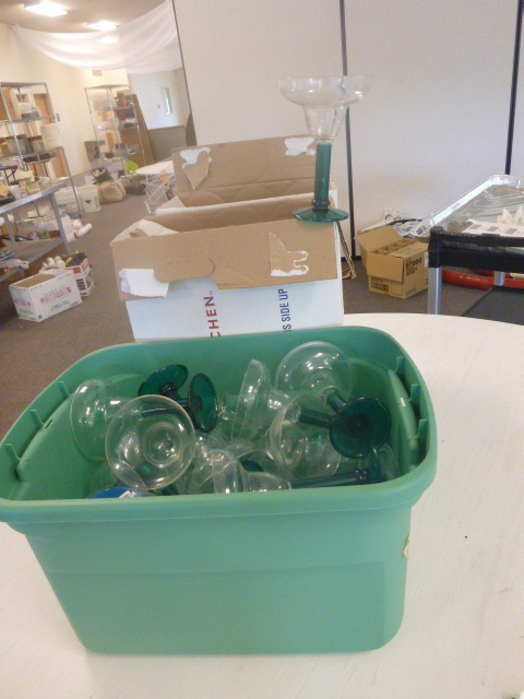 lot 188 image: Approximately 60 Plastic Margarita Glasses