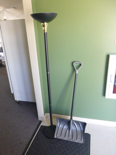 lot 382 image: Floor Lamp and Snow Shovel.