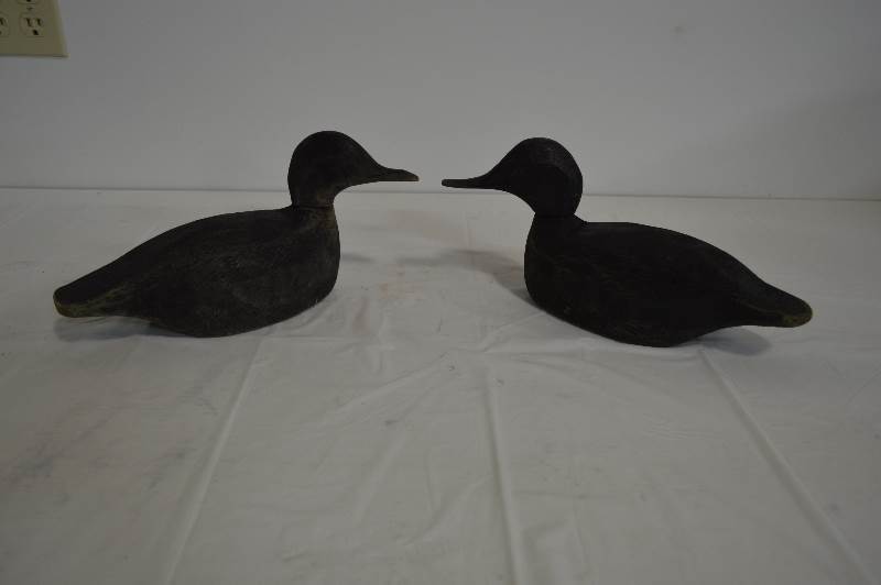 lot 23 image: Wood carved duck decoys