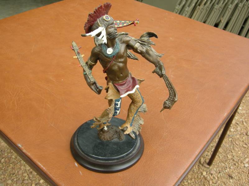 lot 28 image: Franklin Mint Native American Bronze Statue