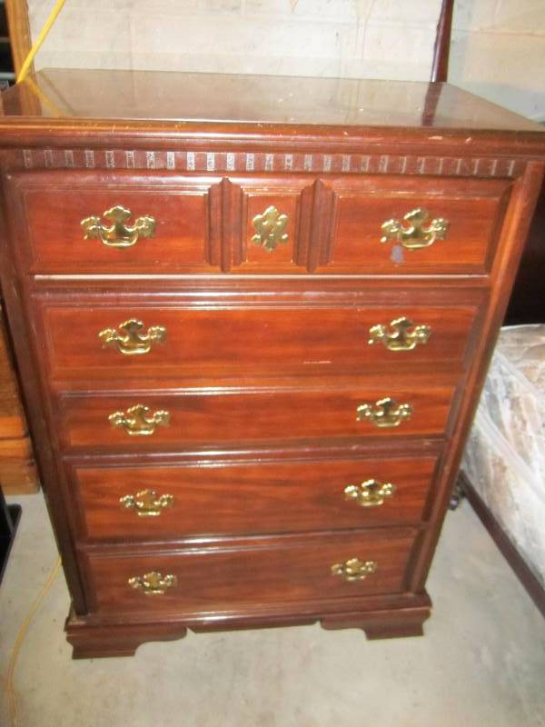 lot 14 image: Bassett dresser, top is 32 x 14 an...