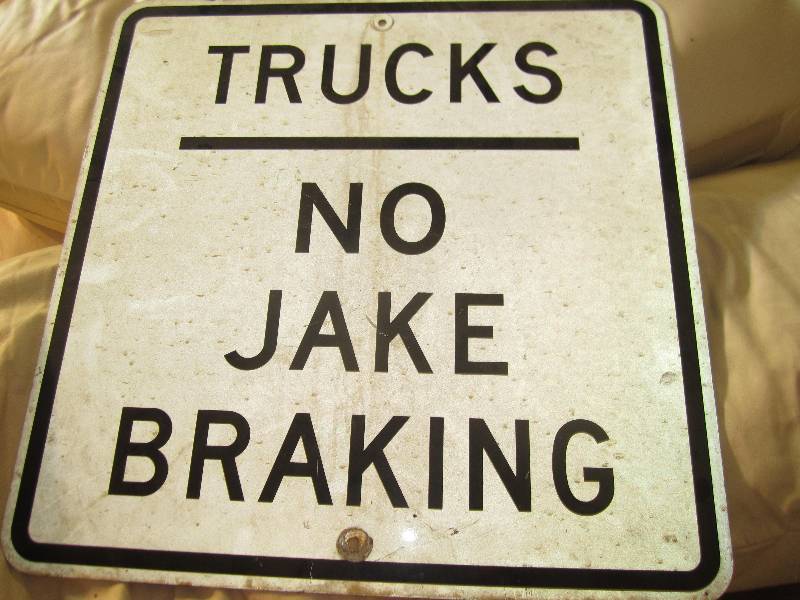 lot 81 image: No Jake Braking sign, 2 x 2 foot...
