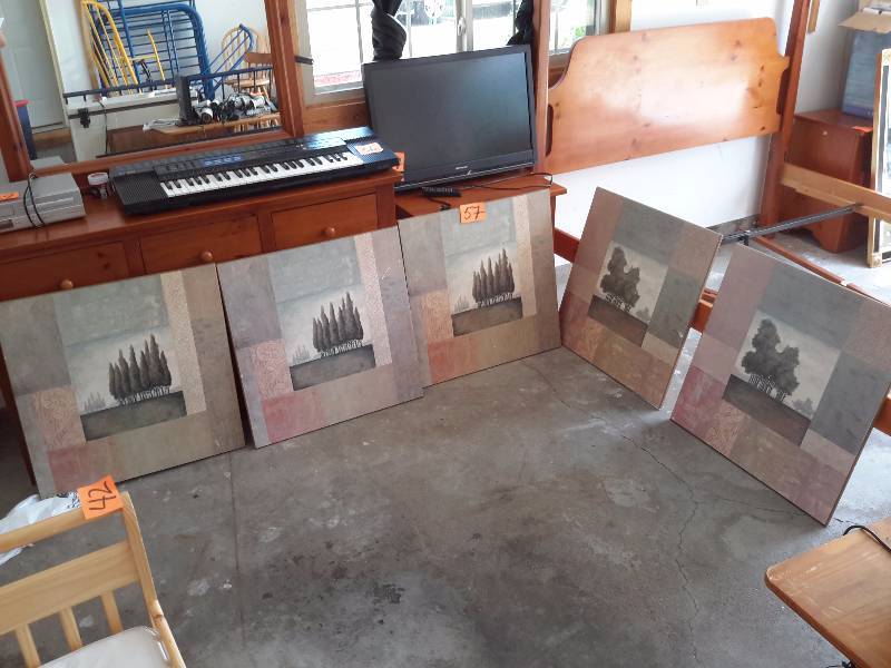 5, 27in x 27 in ROMAN TREES pictures..