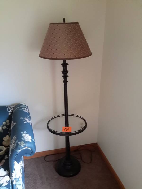 Nice TableLamp.. Metal and Glass.  Shade in very nice shape.. Untested as no bulbs