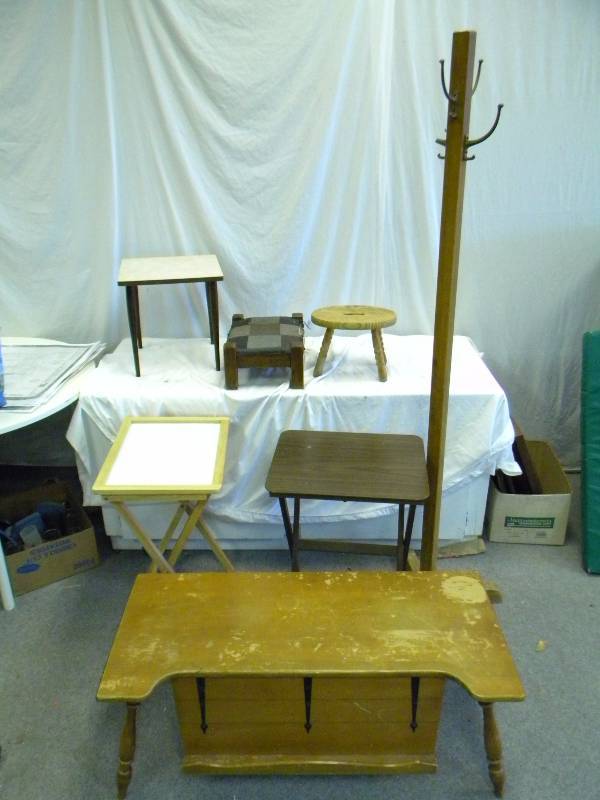 Tables, Stools and Coat Tree
