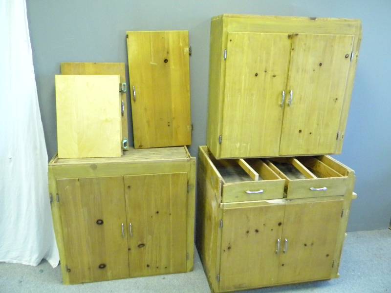 Wooden Cabinet Lot