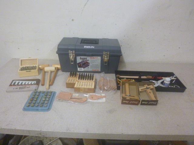 Leather Working Tools and Stack-On Toolbox