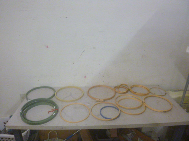 Lot of Needle Work Framing Hoops