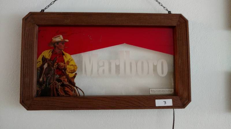 Vintage Lighted Marlboro Man Sign