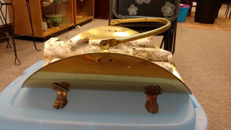Brass Log Holder wBirch Logs