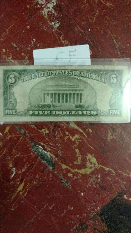1934C $5.00 Silver Certificate