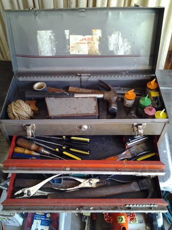 lot 42 image: Craftsman Tool Box FULL Of Hand Tools