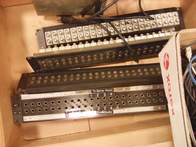 lot 55 image: Audio Jack Panels Power Supplies and a Crap Load of Cables