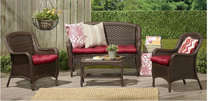 4-pc. Wicker Conversation Set - Brown