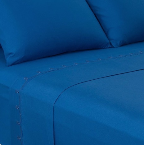 Cozelle� Microfiber Halo Embroidered Hem Six-Piece Sheet Set - FULL