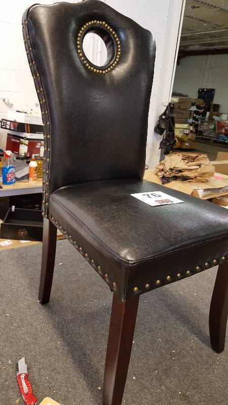lot 76 image: Set of 2 NailHead Dining Chairs