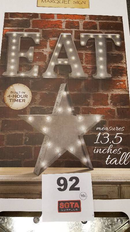 lot 92 image: Q LED Marquee Sign
