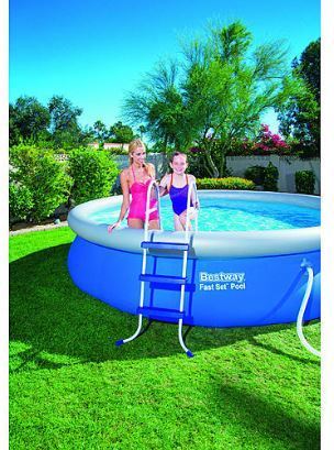 lot 65 image: Bestway 36inch pool ladder. Blue and white..
