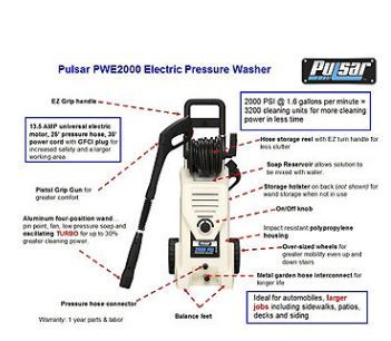 lot 1 image: Pulsar 2000 PSI Electric Pressure Washer