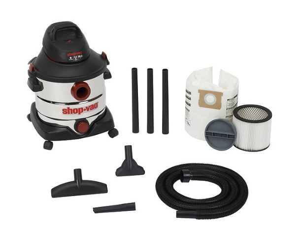 lot 1 image: Shop-Vac 8 Gallon Stainless Steel WetDry Vac