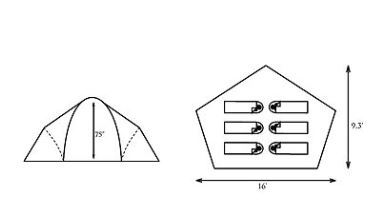 lot 67 image: Outdoor Spirit 16 x 9 6-Person Family Dome Tent