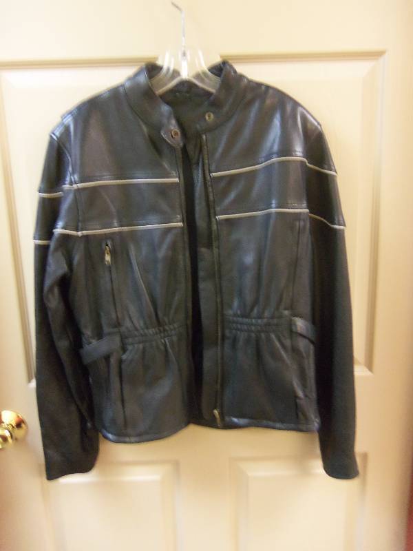 NEW Black Leather Motorcycle Jacket