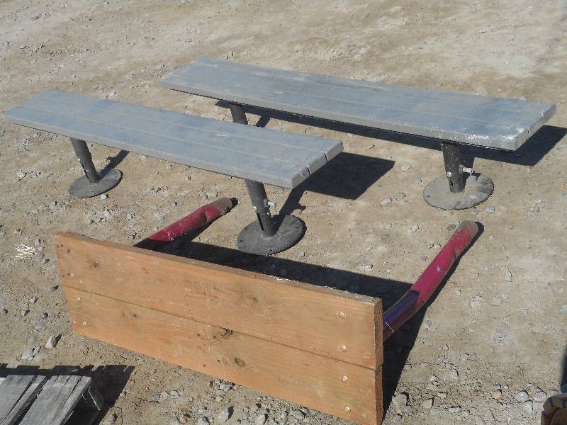 Lot Of (3) Outdoor Benches, (2) Wit...