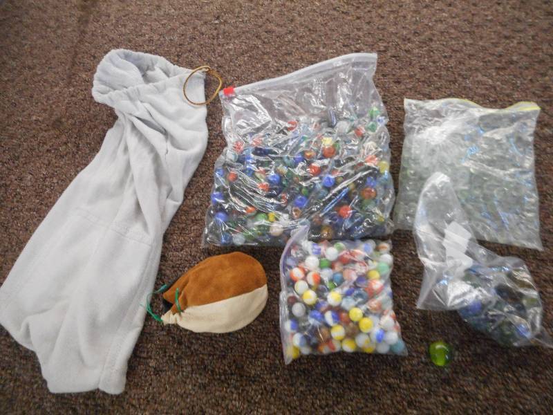 Large Lot Of Assorted Marbles With ...