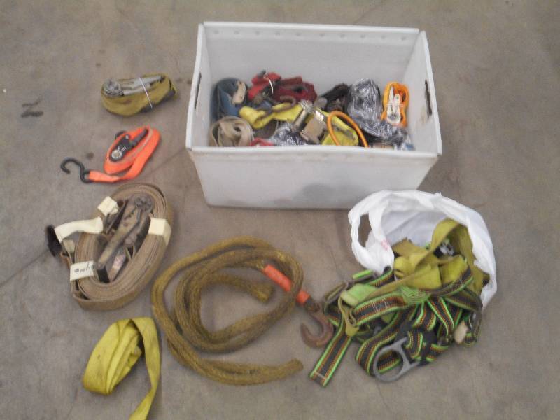 Tote Of Assorted Ratchet Straps & E...