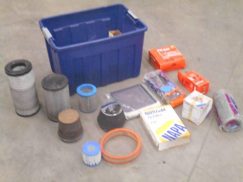 Tote Of Assorted Air Filters ...