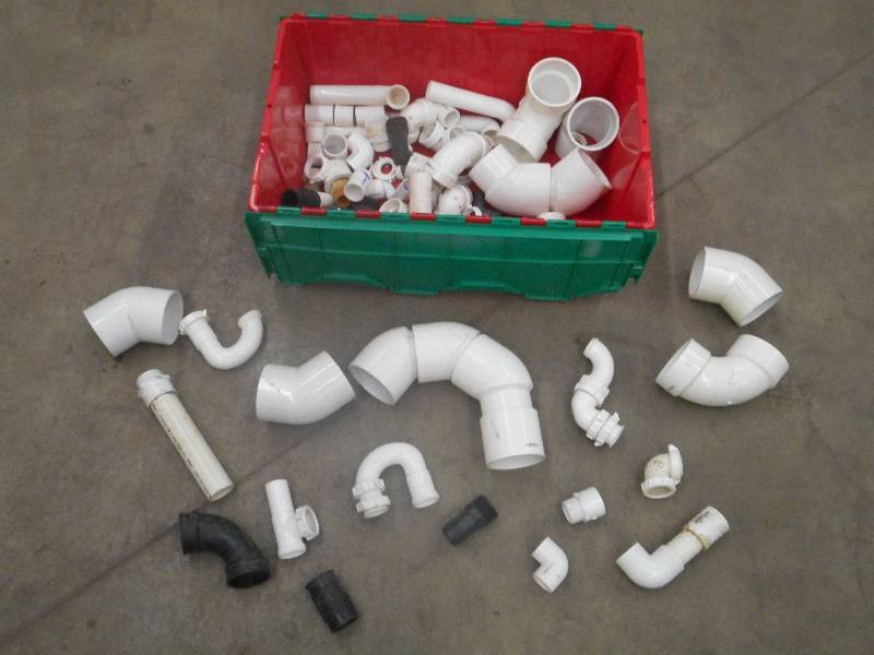 Tote Of Assorted PVC Fittings ...
