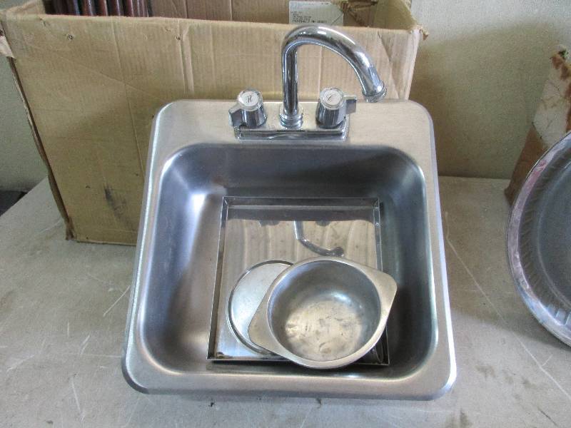 Roll Top desk front and ss sink