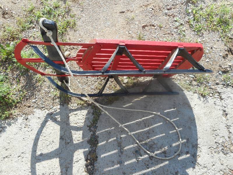 antique wooden sled