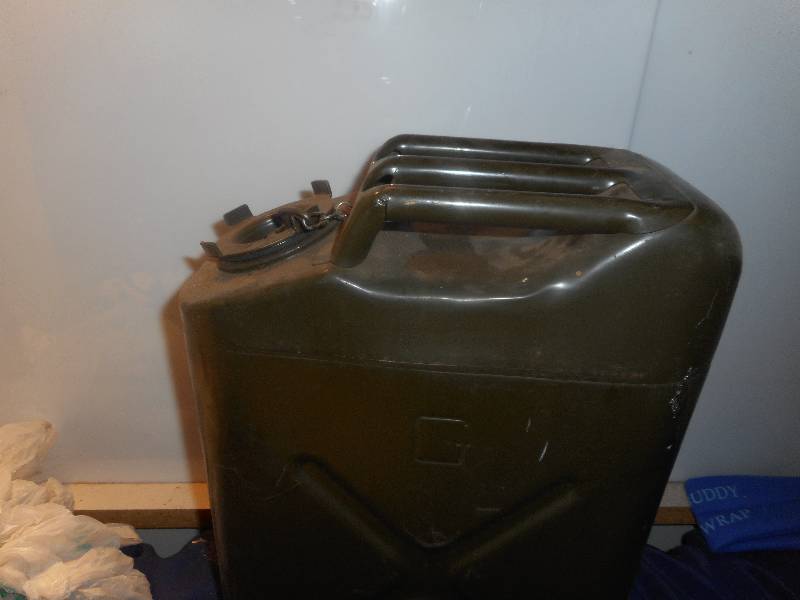vintage army gas can