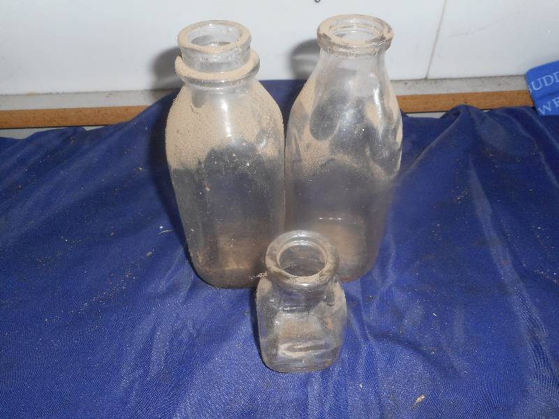 vintage glass milk bottles