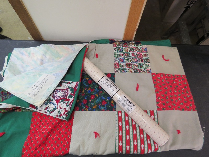 lot 61 image: Homemade Quilt and wall paper