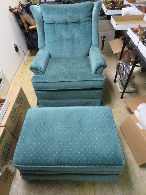 lot 67 image: Chair and Ottoman