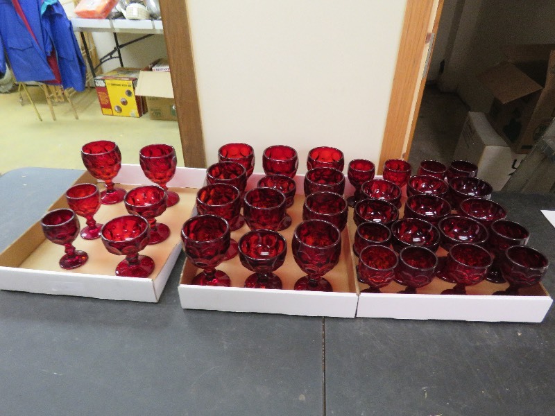 lot 127 image: Large lot of Red Glass