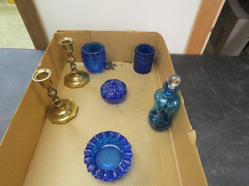 lot 198 image: Blue Glass and Brass