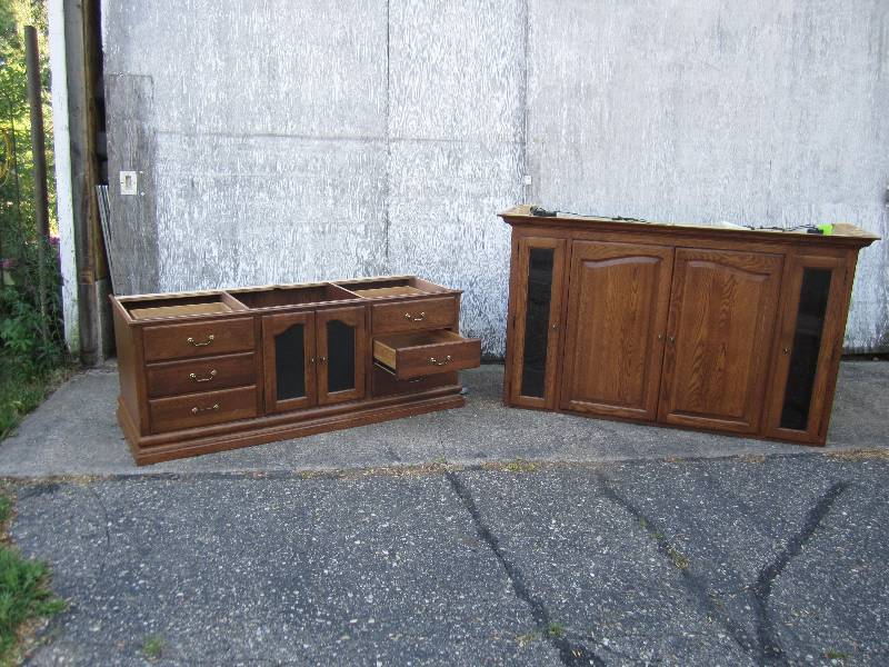 lot 8 image: All wood custom built entertainment...