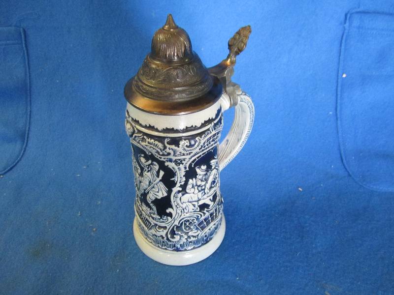 lot 12 image: West Germany Beer Stien in ood cond...