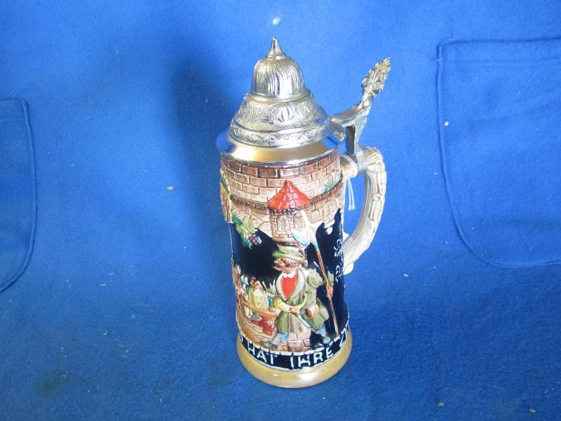 lot 14 image: German Beer Stien in ood condition...