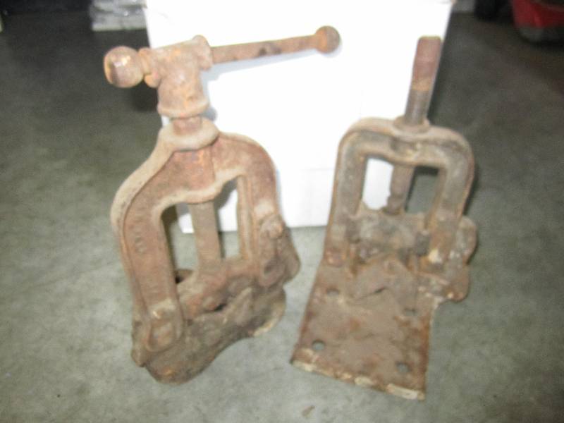 lot 67 image: 2 vintage screw presses...