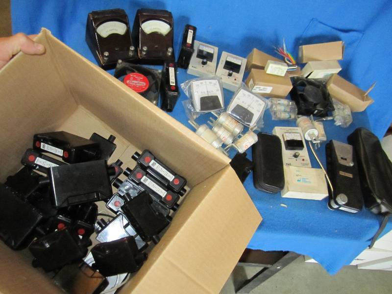 lot 58 image: Lot of guages, breakers, meters and...