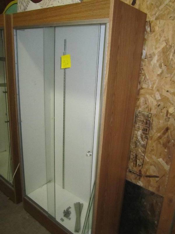 lot 32 image: Double glass door lighted display c...