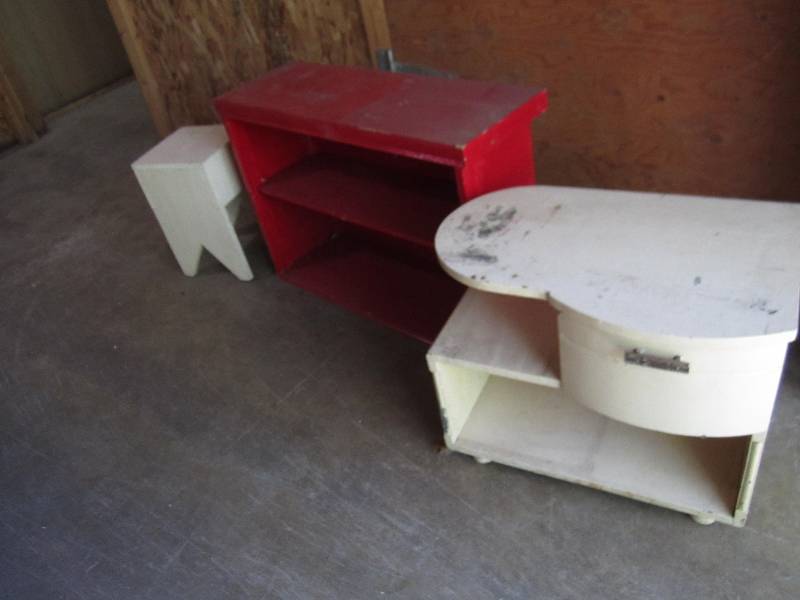lot 102 image: 3 vintage painted wood furniture pi...